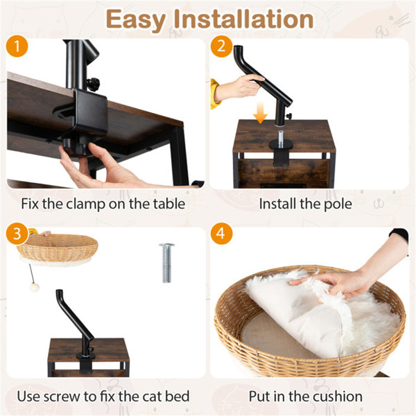 360 Rotatable Desktop Cat Bed Perch