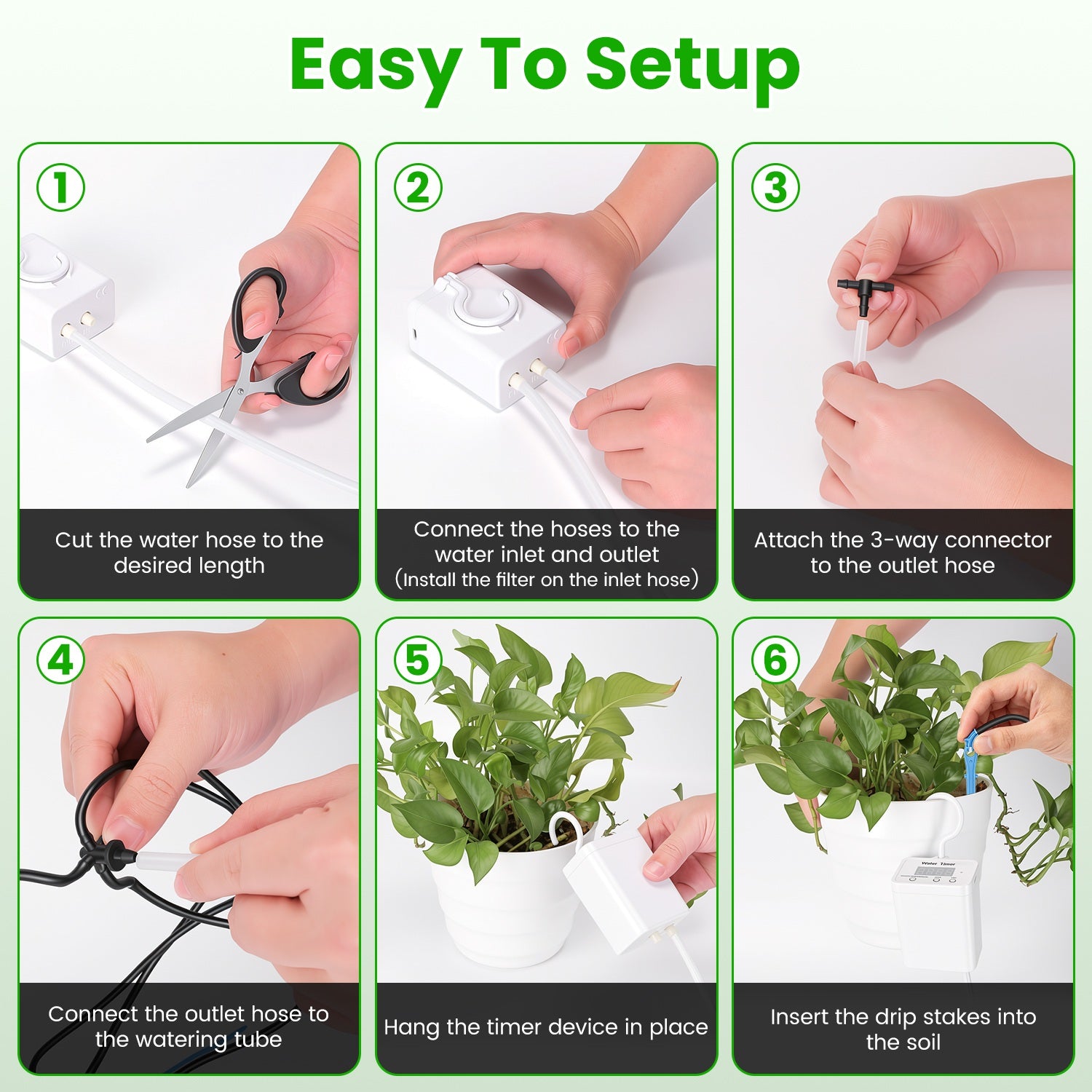 Automatic Indoor Plant Watering Device — Self-Drip Spikes, Adjustable Flow, Vacation Proof
