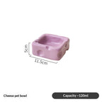Creative Cheese-Shaped Ceramic Bowl Cute Cat Food Dish