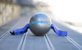 Mini Pilates Stability Ball 9-Inch — Inflatable Core Toning & Balance Ball, Silver/Gray