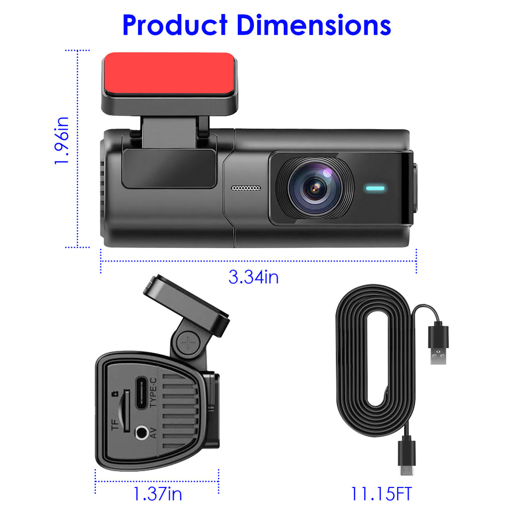 1Pc 2K HD Front Dash Cam For Car