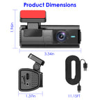 1Pc 2K HD Front Dash Cam For Car