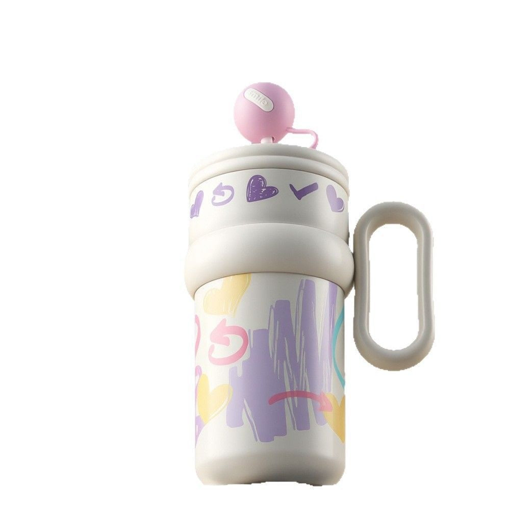 Ball-Shaped Boba Milk Tea Cup With A Handle For Girls