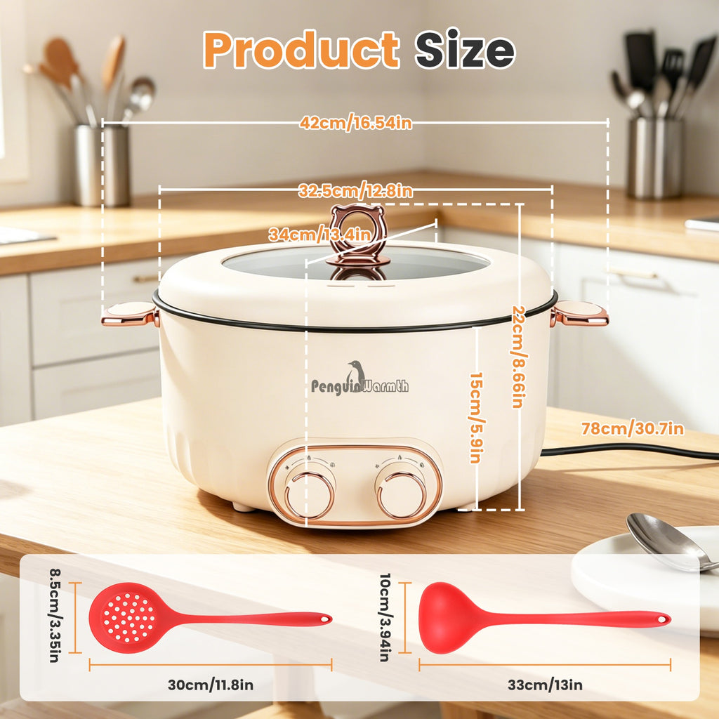 6L 1.59Gal Electric Hot Pot With Divider And Lid