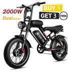 2kW New High Speed 20inch Hydraulic brake Adults Electric Bike With 25AH Dual Motor Electric Motorcycle Bicycle - Soundmali