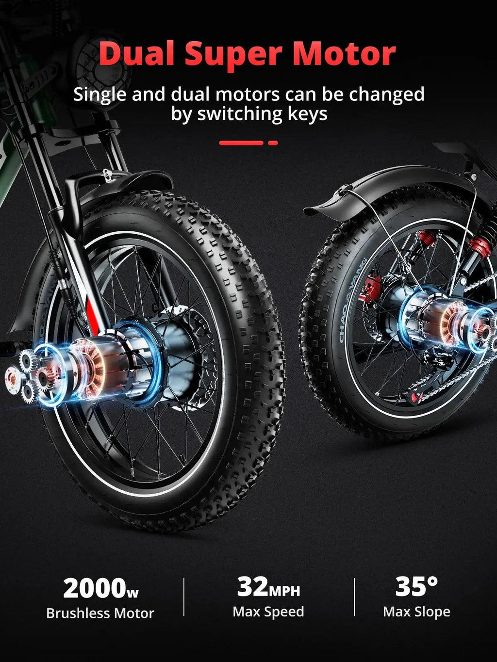2kW New High Speed 20inch Hydraulic brake Adults Electric Bike With 25AH Dual Motor Electric Motorcycle Bicycle - Soundmali