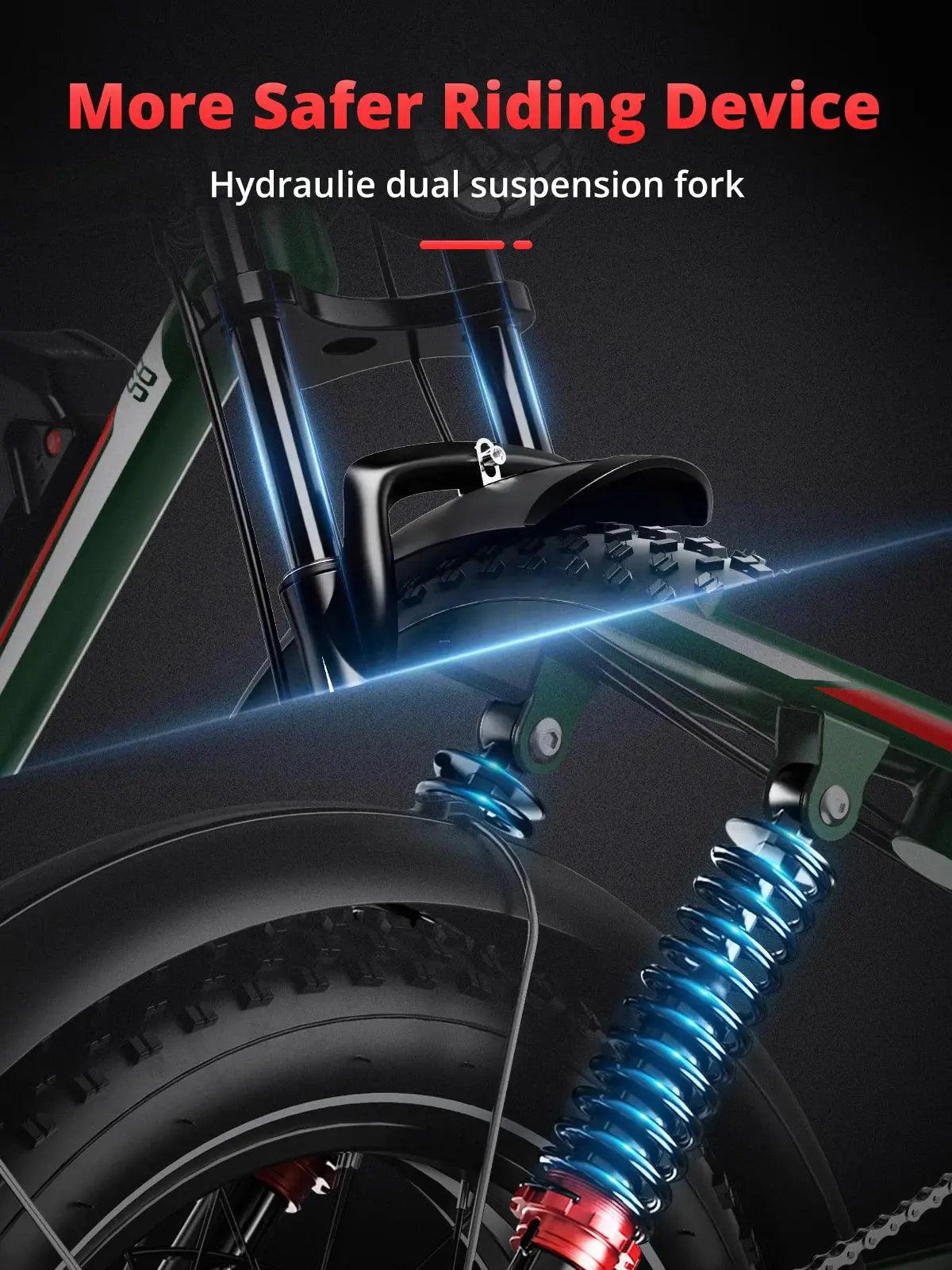 2kW New High Speed 20inch Hydraulic brake Adults Electric Bike With 25AH Dual Motor Electric Motorcycle Bicycle - Soundmali