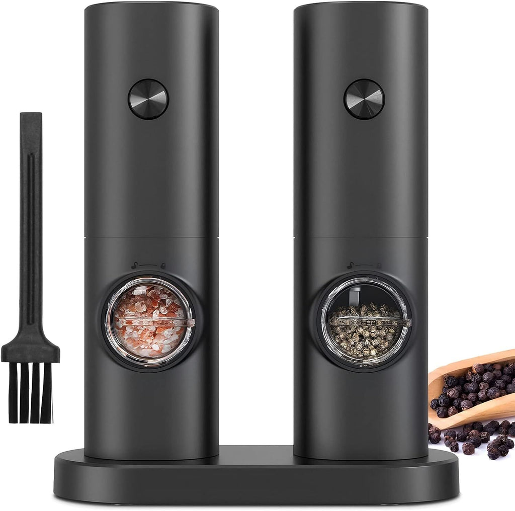 2x Electric Salt And Pepper Grinder LED Auto Mill