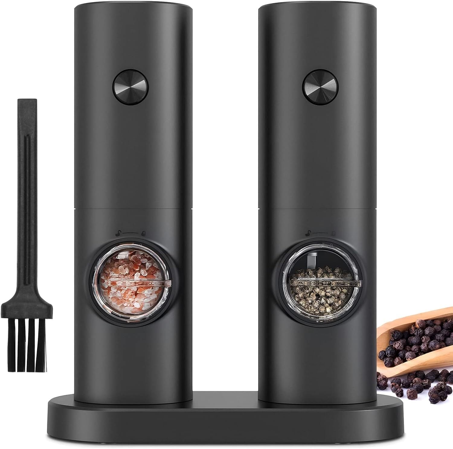 2x Electric Salt And Pepper Grinder LED Auto Mill