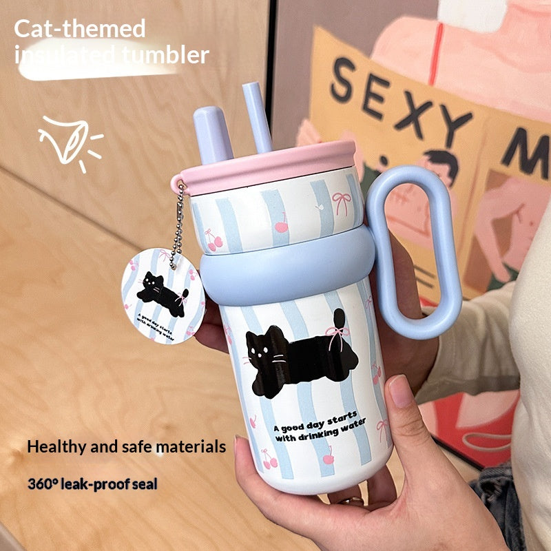 Cute Mug Desk Cup Highly Stylish Straw Cup Stainless
