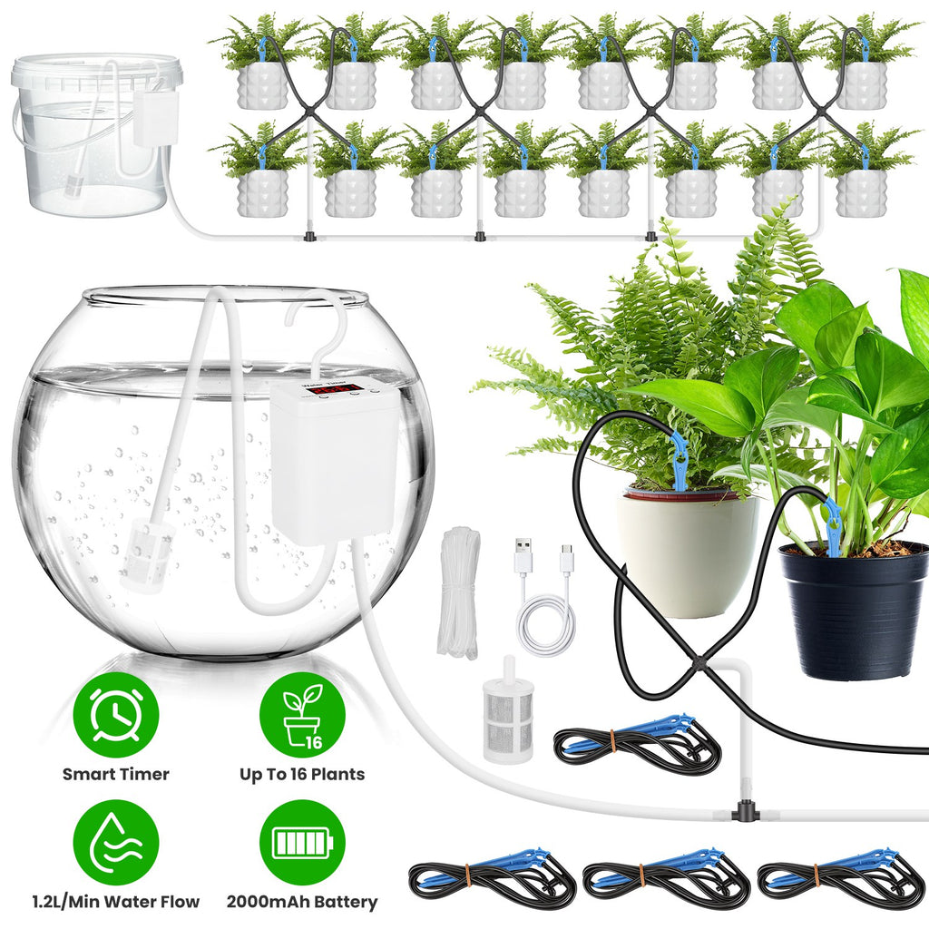 Automatic Indoor Plant Watering Device — Self-Drip Spikes, Adjustable Flow, Vacation Proof