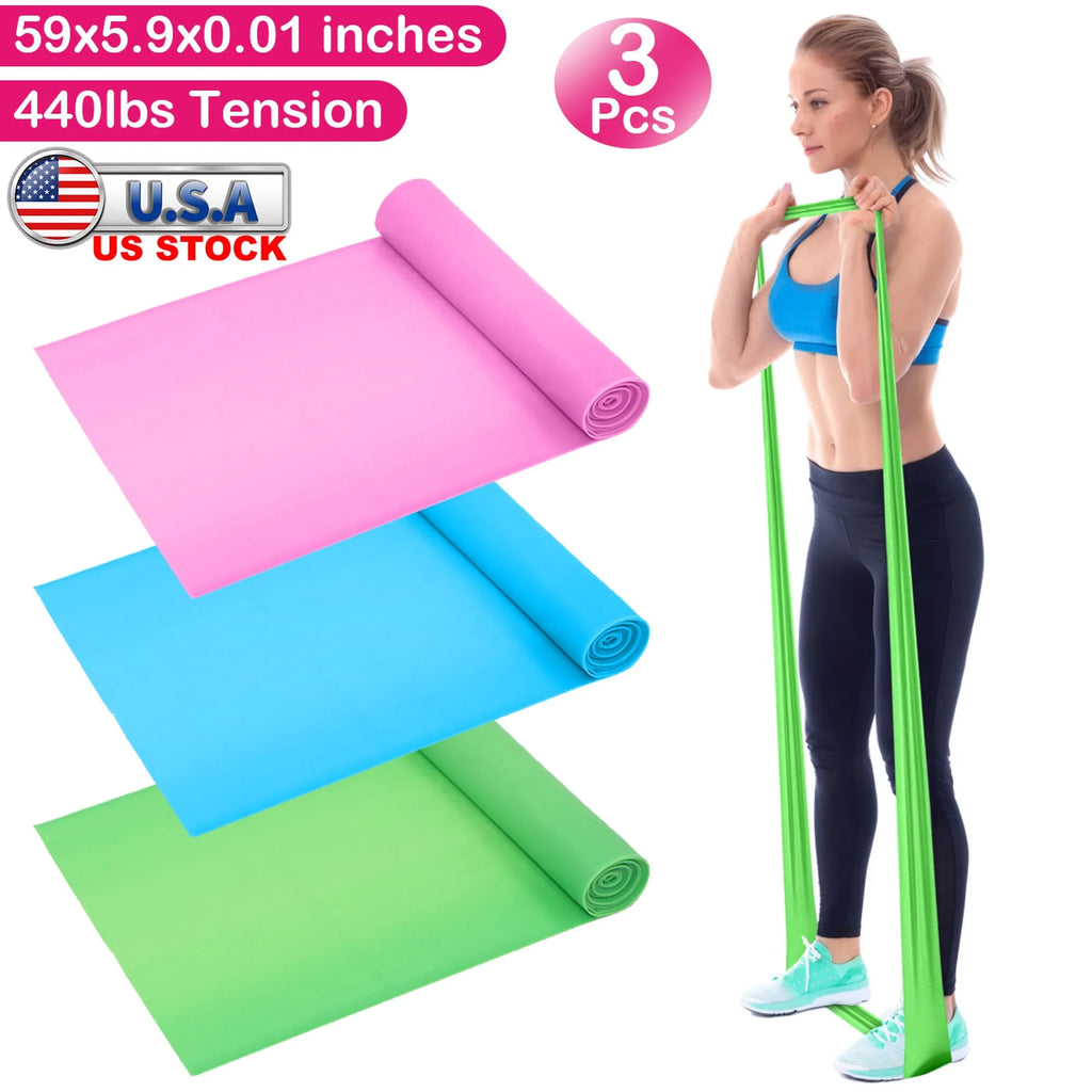 3-Pack Yoga Resistance Bands - TPE Non-Slip Bands for Strength, Recovery & Physical Therapy