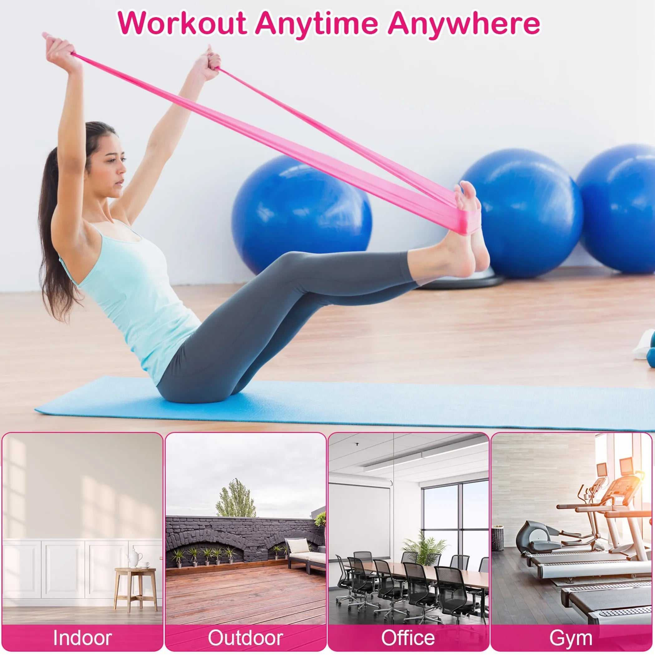 3-Pack Yoga Resistance Bands - TPE Non-Slip Bands for Strength, Recovery & Physical Therapy