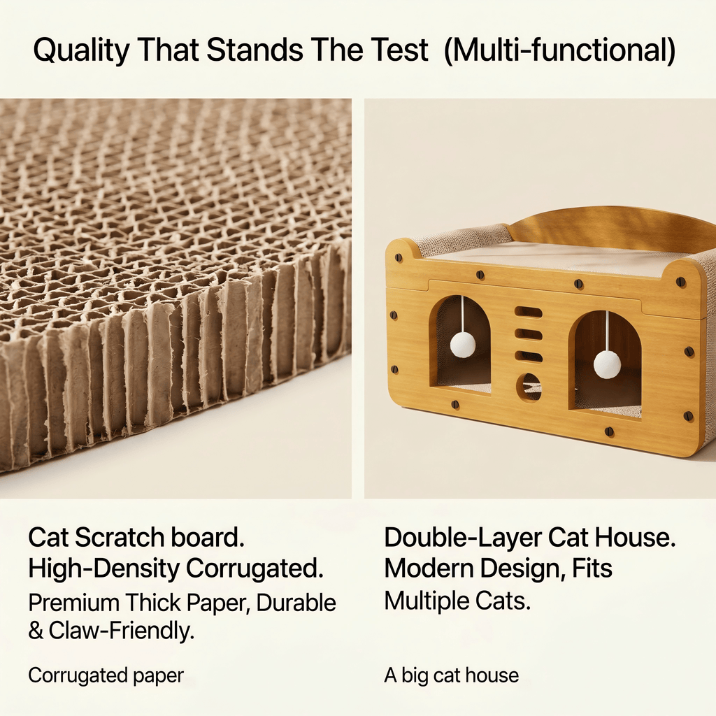 Multi-Style Double-Layer Cat Scratcher House