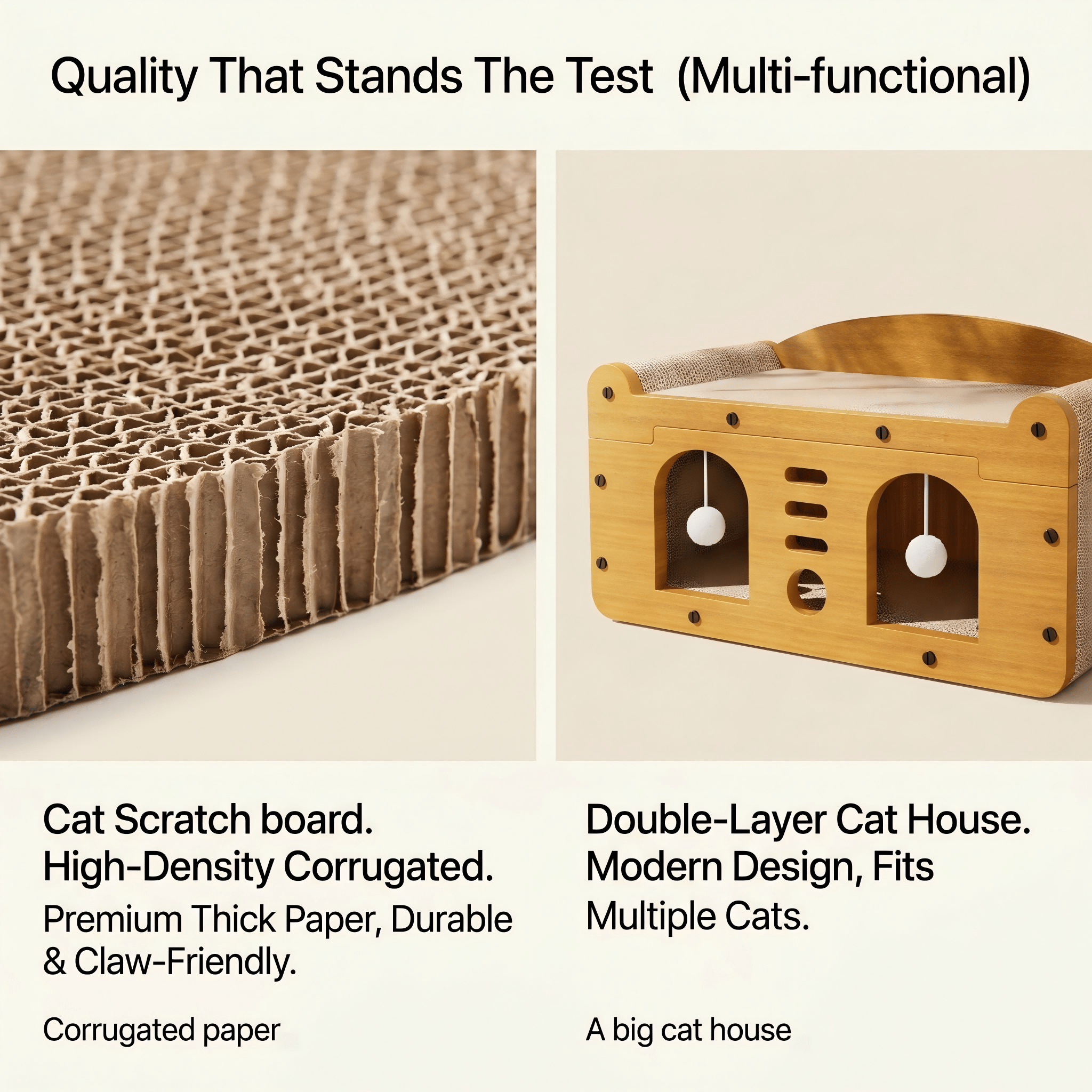 Multi-Style Double-Layer Cat Scratcher House