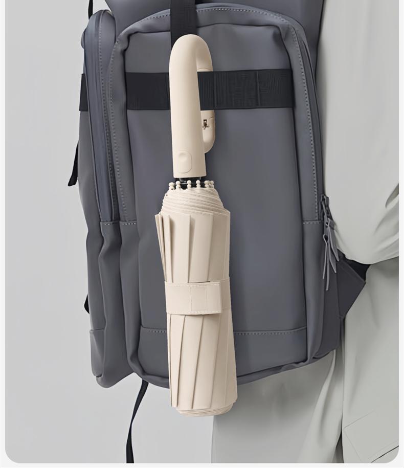 Fully Automatic Travel Umbrella — Windproof 12-Rib, One-Button Open/Close, UV Protection