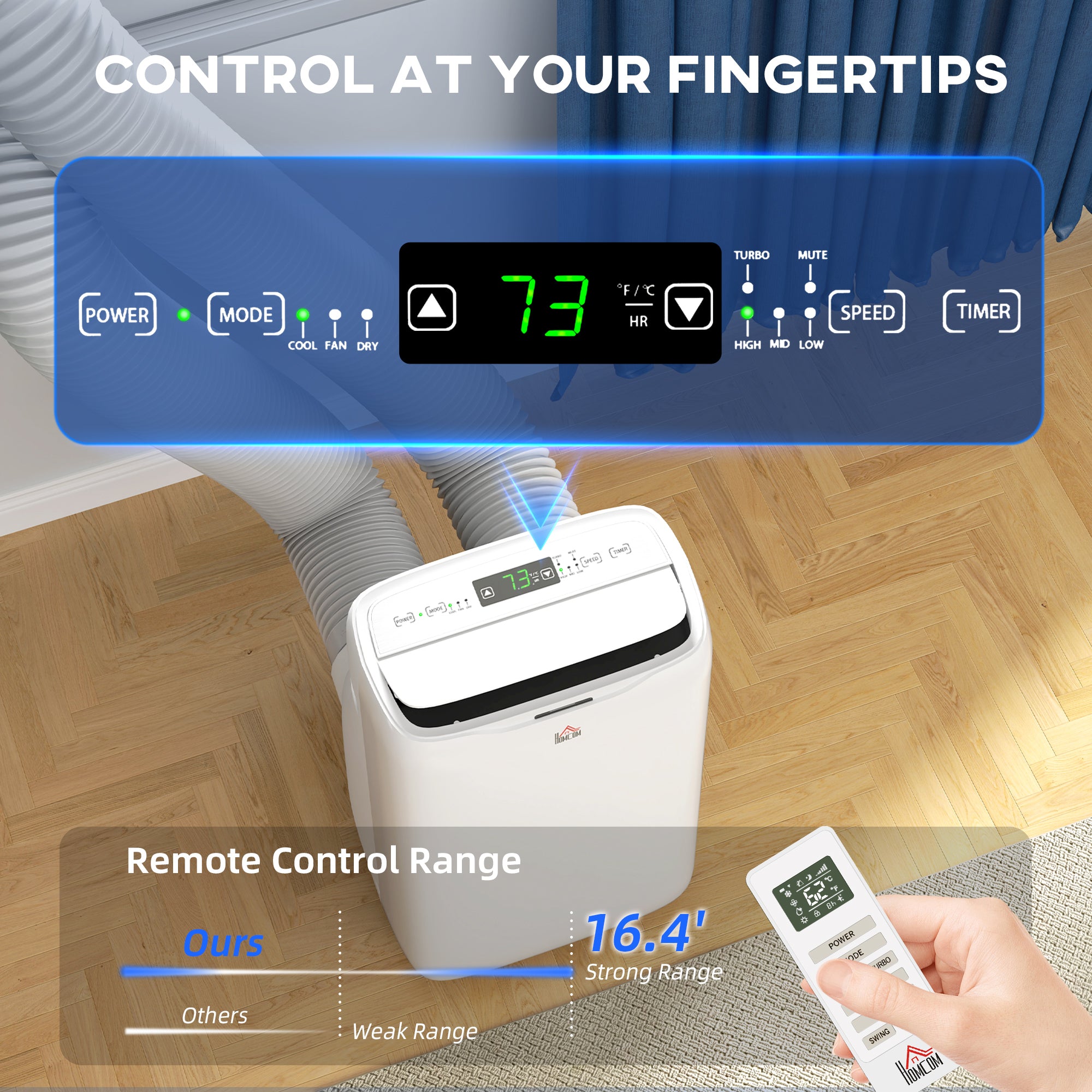 14,000 BTU Dual-Hose Inverter Portable Air Conditioner