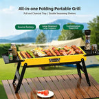 Foldable BBQ Charcoal Barbecue Grill Steel Stainless Garden Picnic