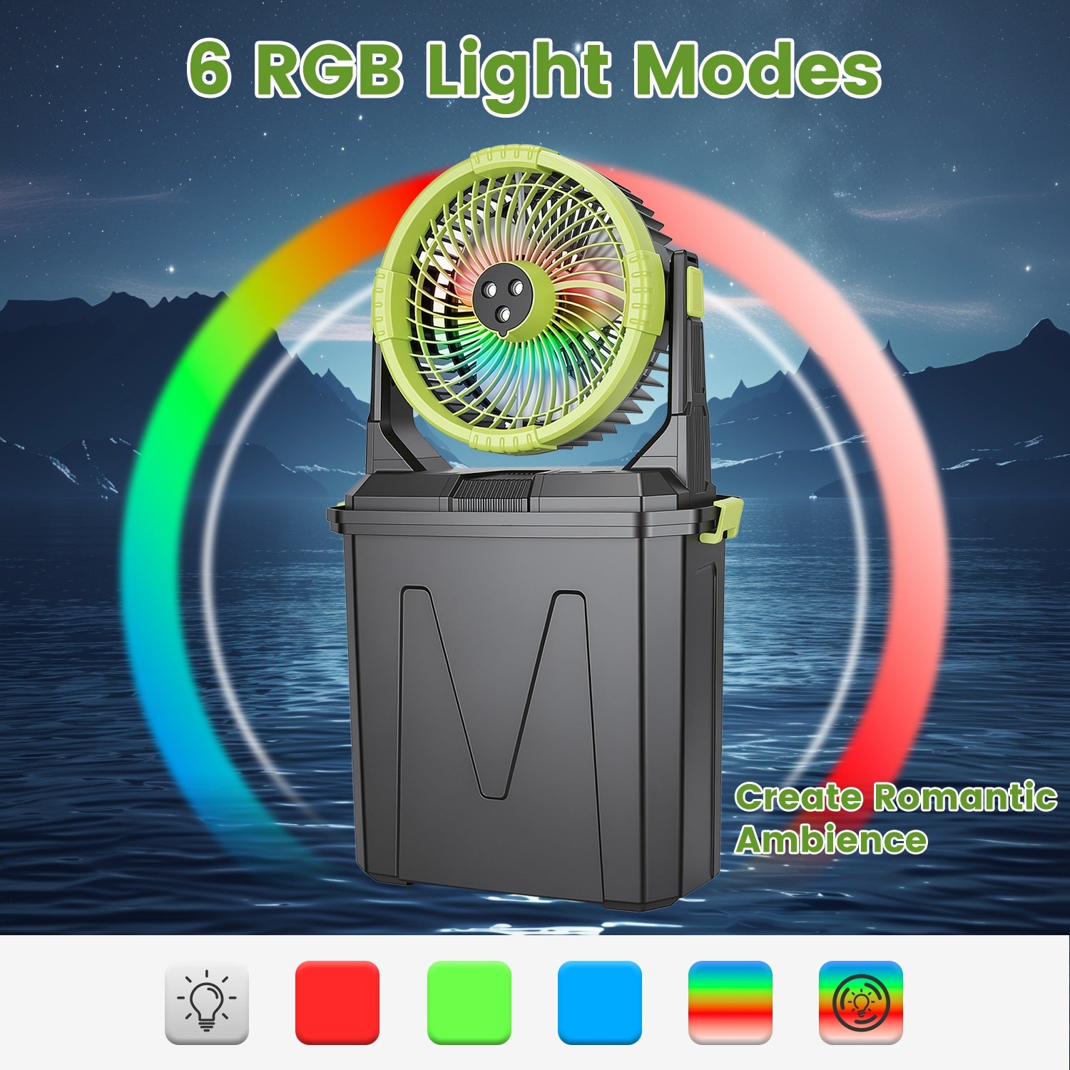 5-in-1 Portable Misting Fan with 10L Water Bucket & Power Bank