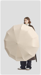 Fully Automatic Travel Umbrella — Windproof 12-Rib, One-Button Open/Close, UV Protection