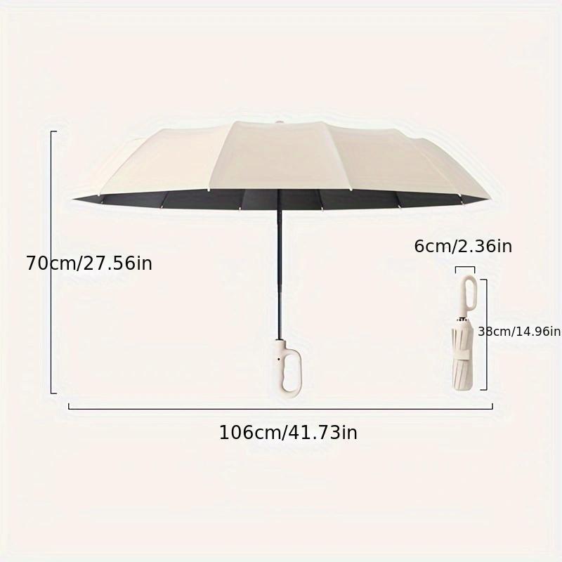 Fully Automatic Travel Umbrella — Windproof 12-Rib, One-Button Open/Close, UV Protection