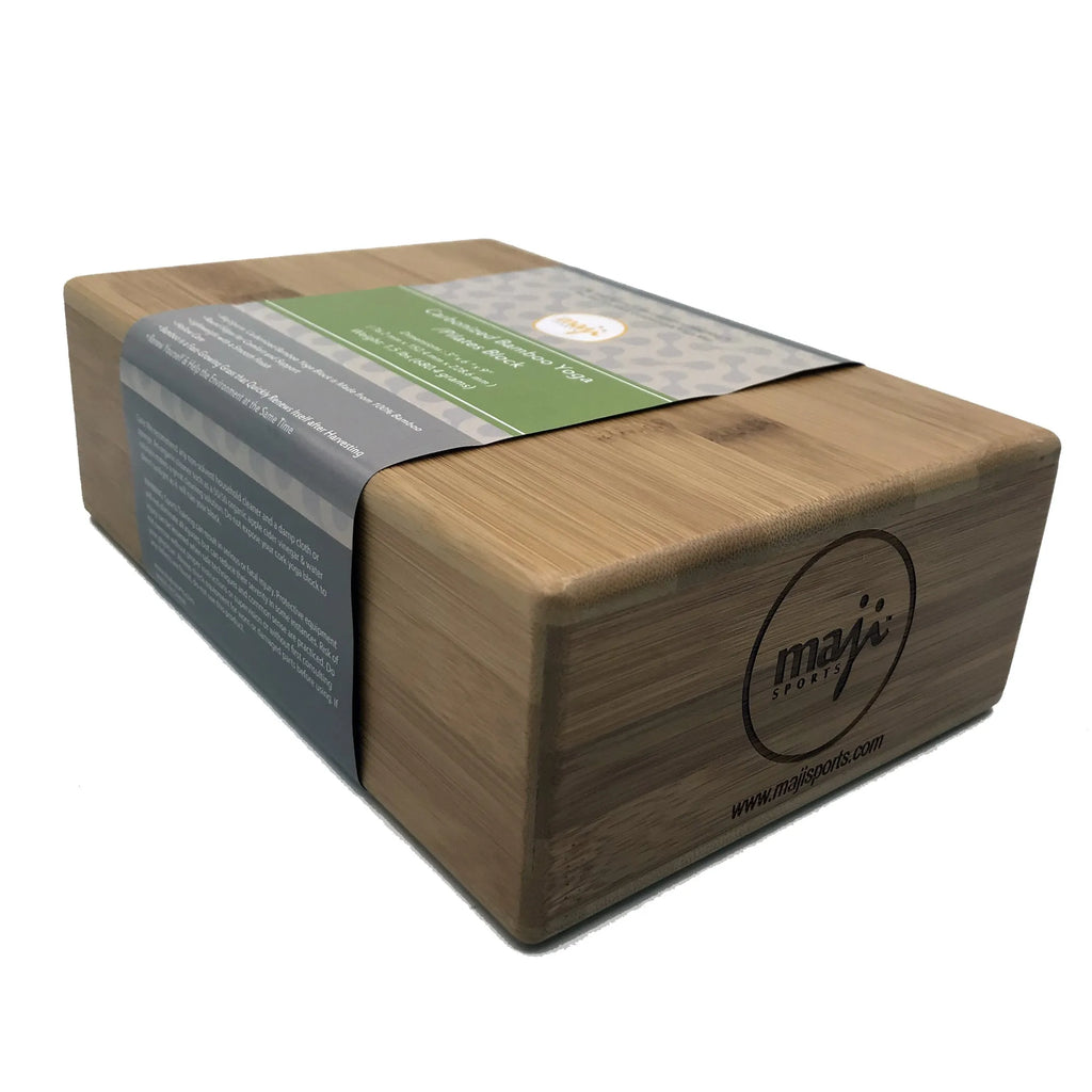 Carbonized Bamboo & Cork Yoga Block - Eco-Friendly Pilates Support Block