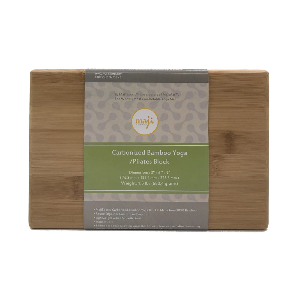 Carbonized Bamboo & Cork Yoga Block - Eco-Friendly Pilates Support Block