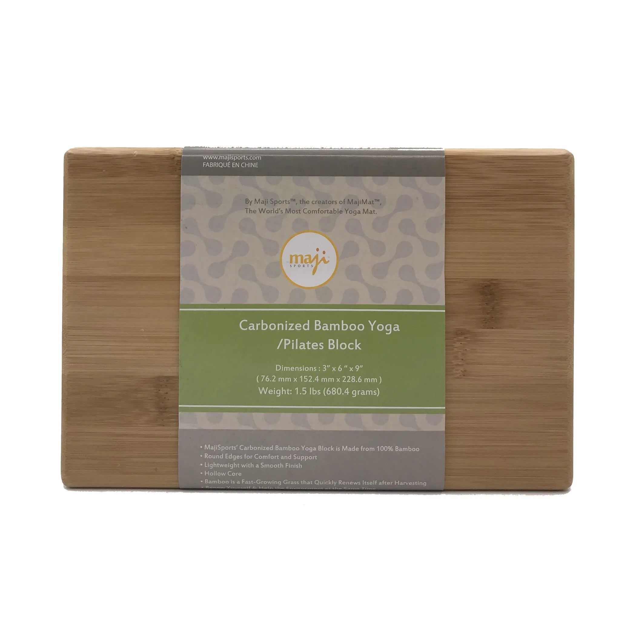 Carbonized Bamboo & Cork Yoga Block - Eco-Friendly Pilates Support Block