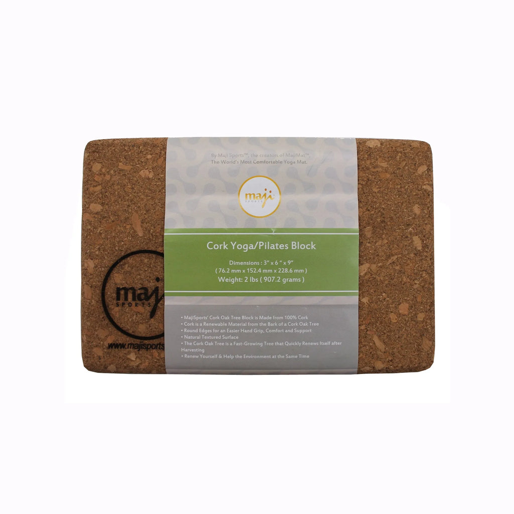 Carbonized Bamboo & Cork Yoga Block - Eco-Friendly Pilates Support Block