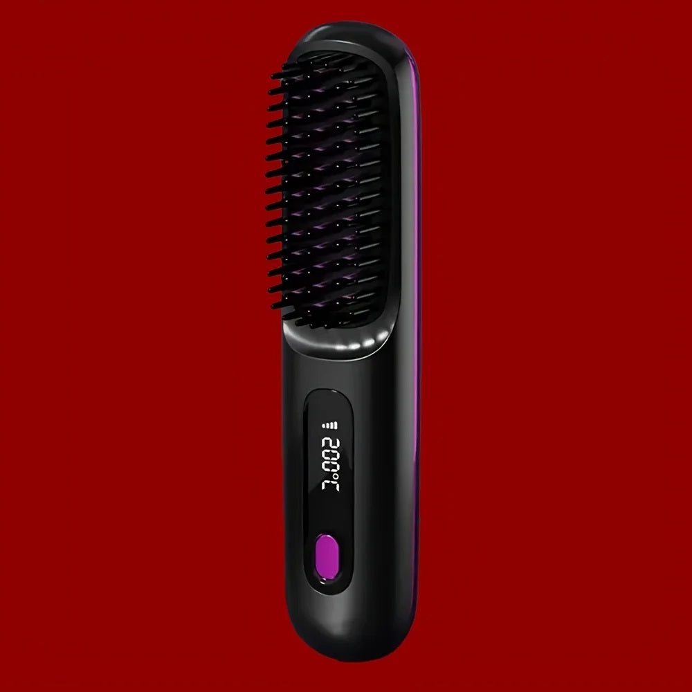 Portable Cordless Straightener Hair Comb Electric Negative Ion Anti