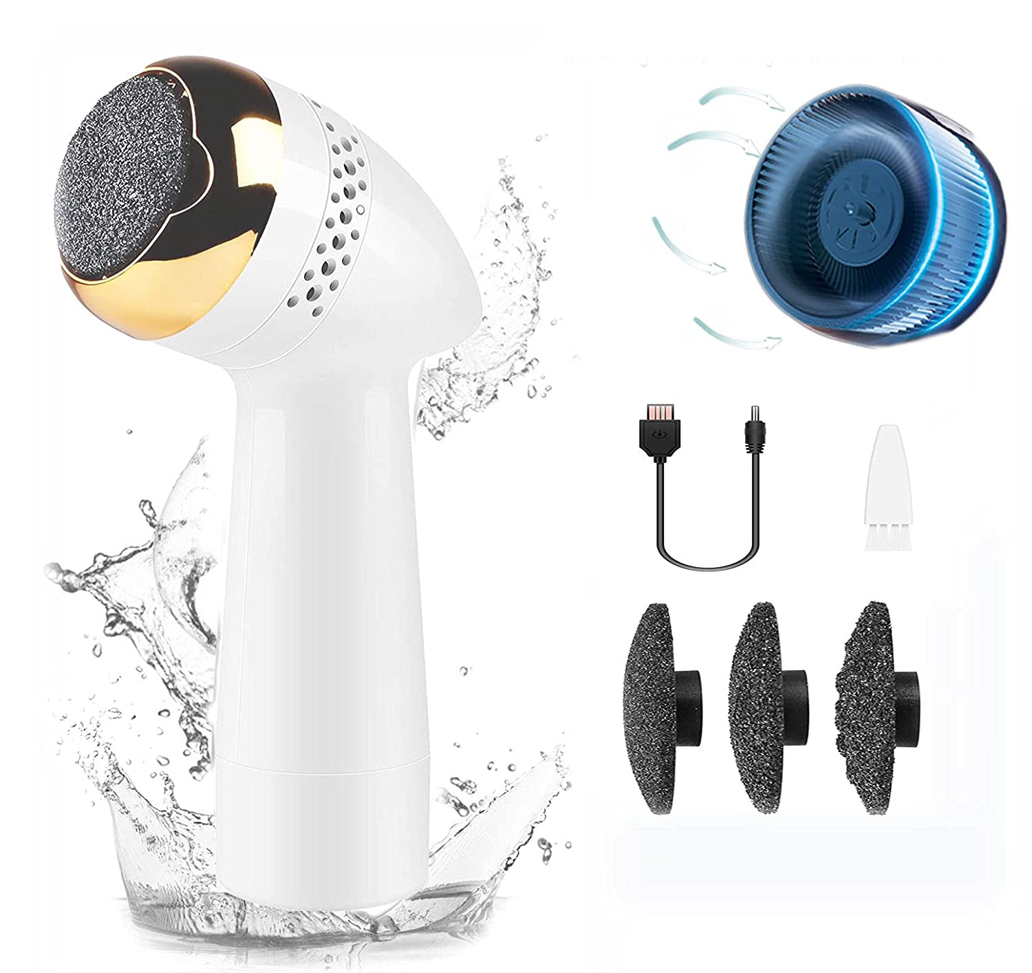 Electric Foot Polisher with Vacuum — Callus Remover, Dead Skin Exfoliator for Smooth Heels