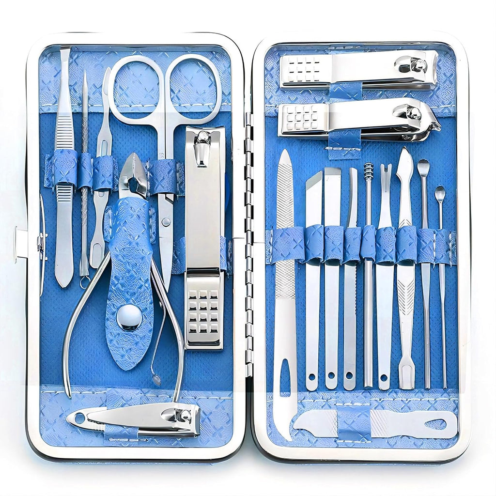19-in-1 Professional Manicure & Pedicure Kit — Stainless Steel Nail Care Set