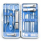 19-in-1 Professional Manicure & Pedicure Kit — Stainless Steel Nail Care Set