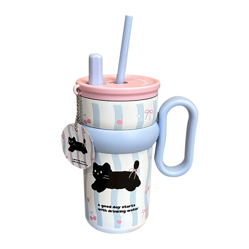 Cute Mug Desk Cup Highly Stylish Straw Cup Stainless