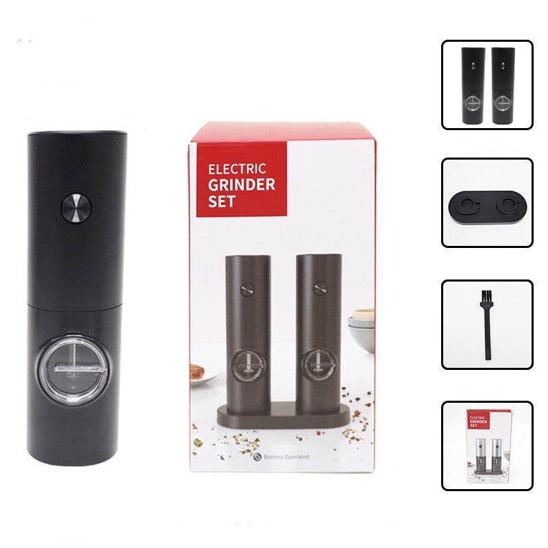 2x Electric Salt And Pepper Grinder LED Auto Mill