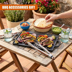 Griddle Plate Cast Iron Reversible BBQ Skillet Fry Pan