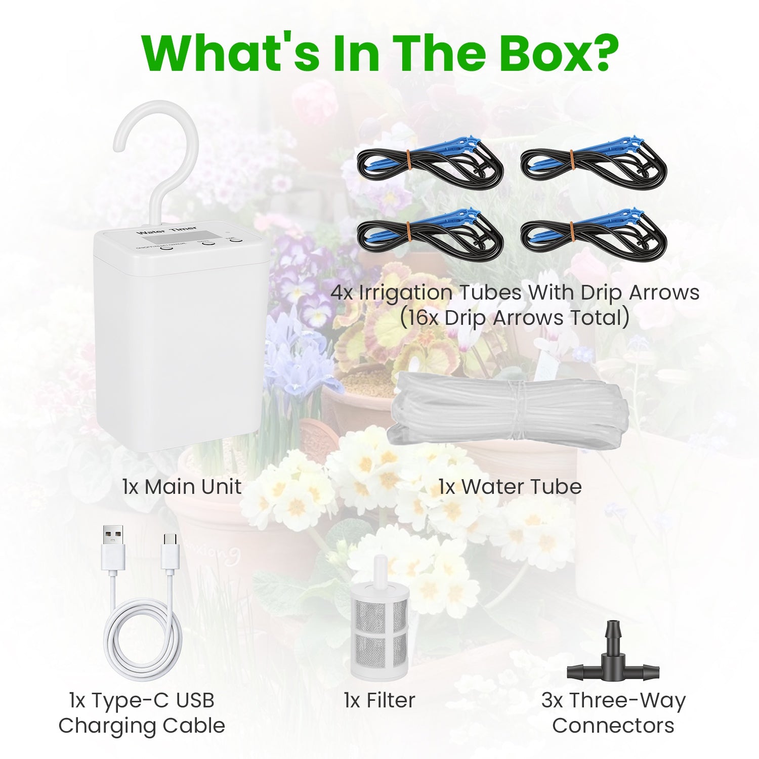 Automatic Indoor Plant Watering Device — Self-Drip Spikes, Adjustable Flow, Vacation Proof