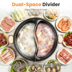 6L 1.59Gal Electric Hot Pot With Divider And Lid