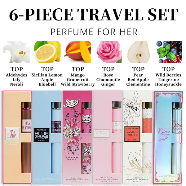 Women's Perfume Discovery Set — 6 Fragrances, 35ml Each, Travel Size Gift Box