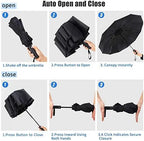 Fully Automatic Travel Umbrella — Windproof 12-Rib, One-Button Open/Close, UV Protection