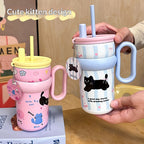 Cute Mug Desk Cup Highly Stylish Straw Cup Stainless
