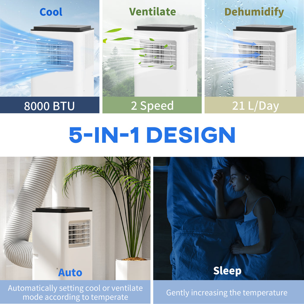 10,000 BTU Portable Air Conditioner with Auto-Drain Dehumidifier
