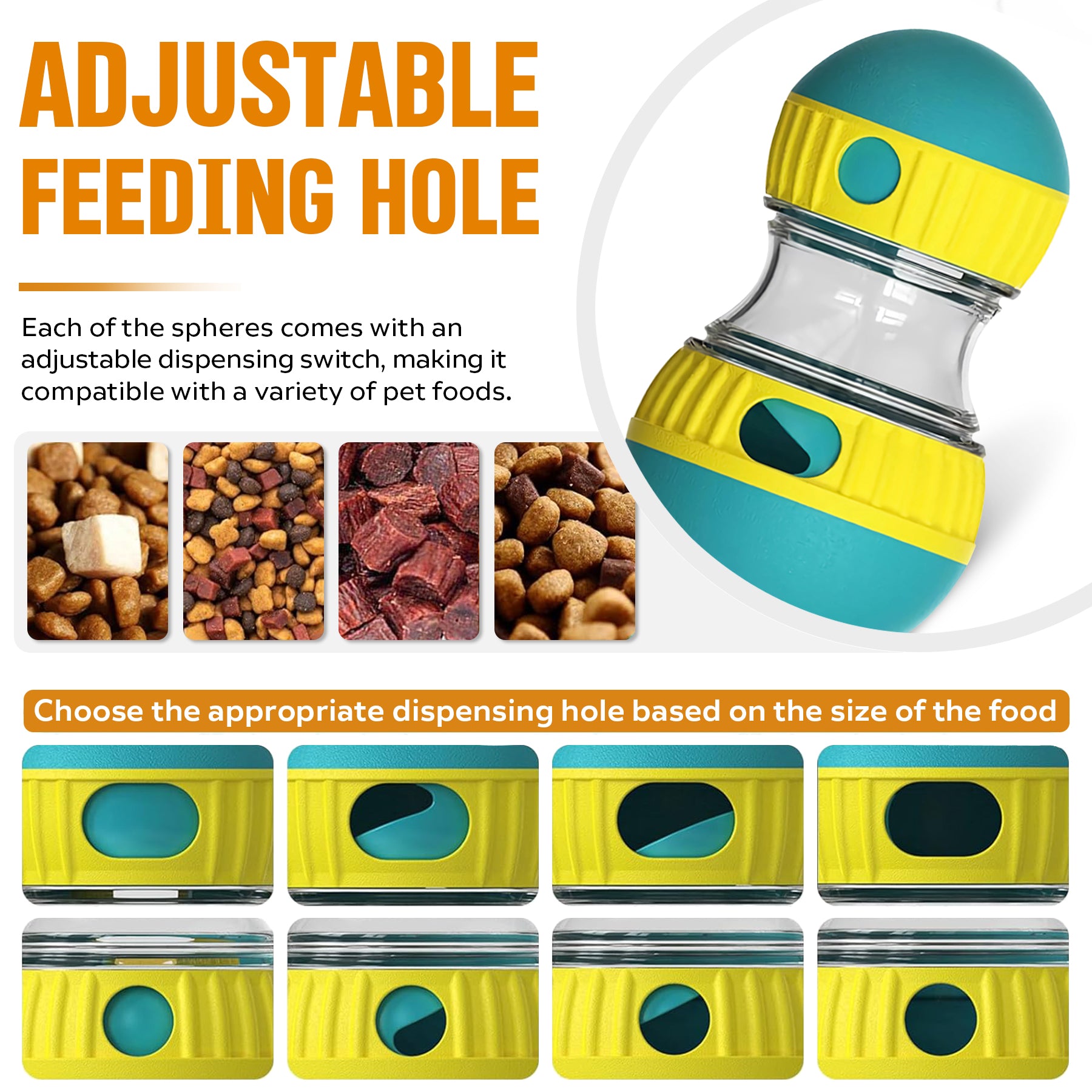 Dog Puzzle Toy, Adjustable Treat Dispensing Ball Food Dispenser