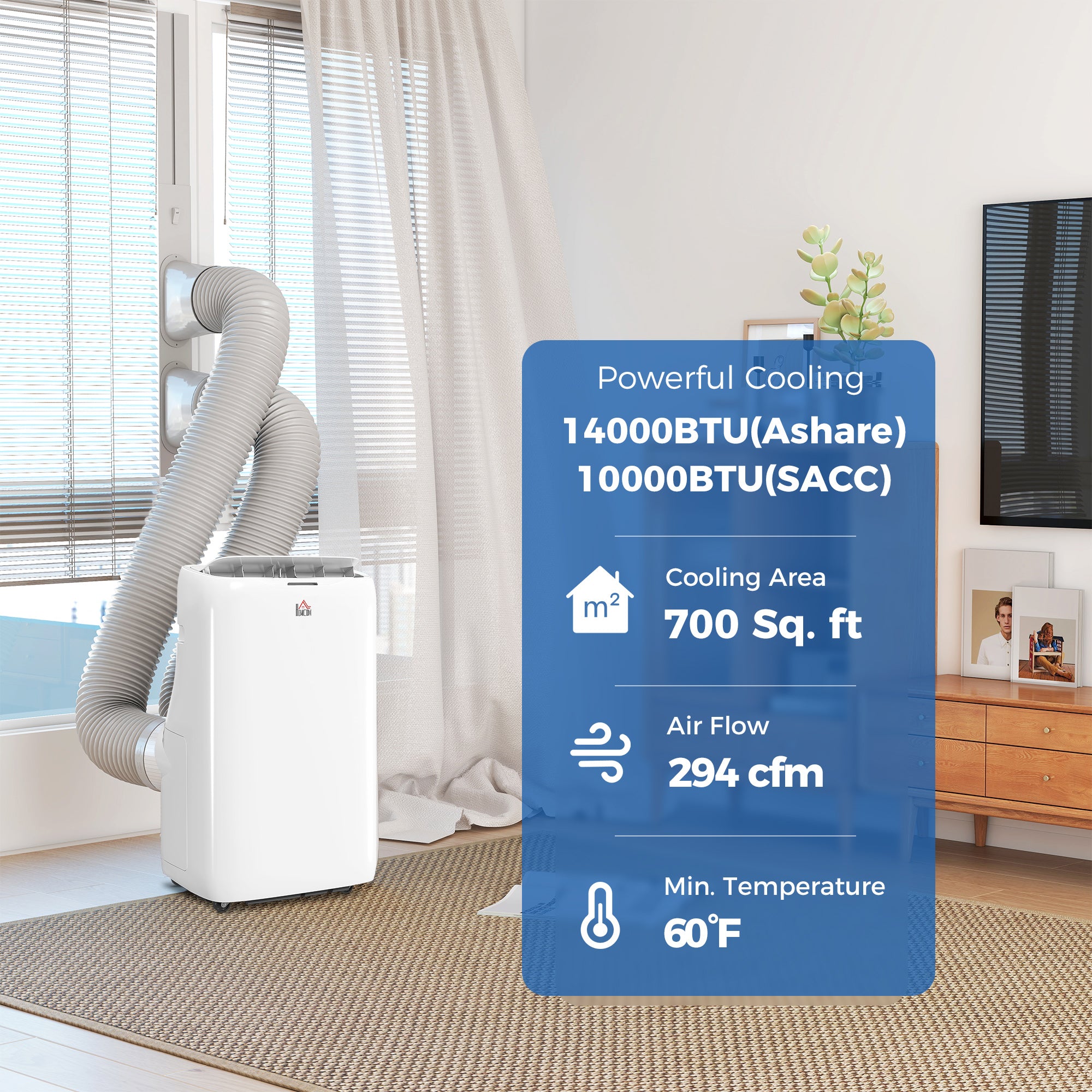14,000 BTU Dual-Hose Inverter Portable Air Conditioner