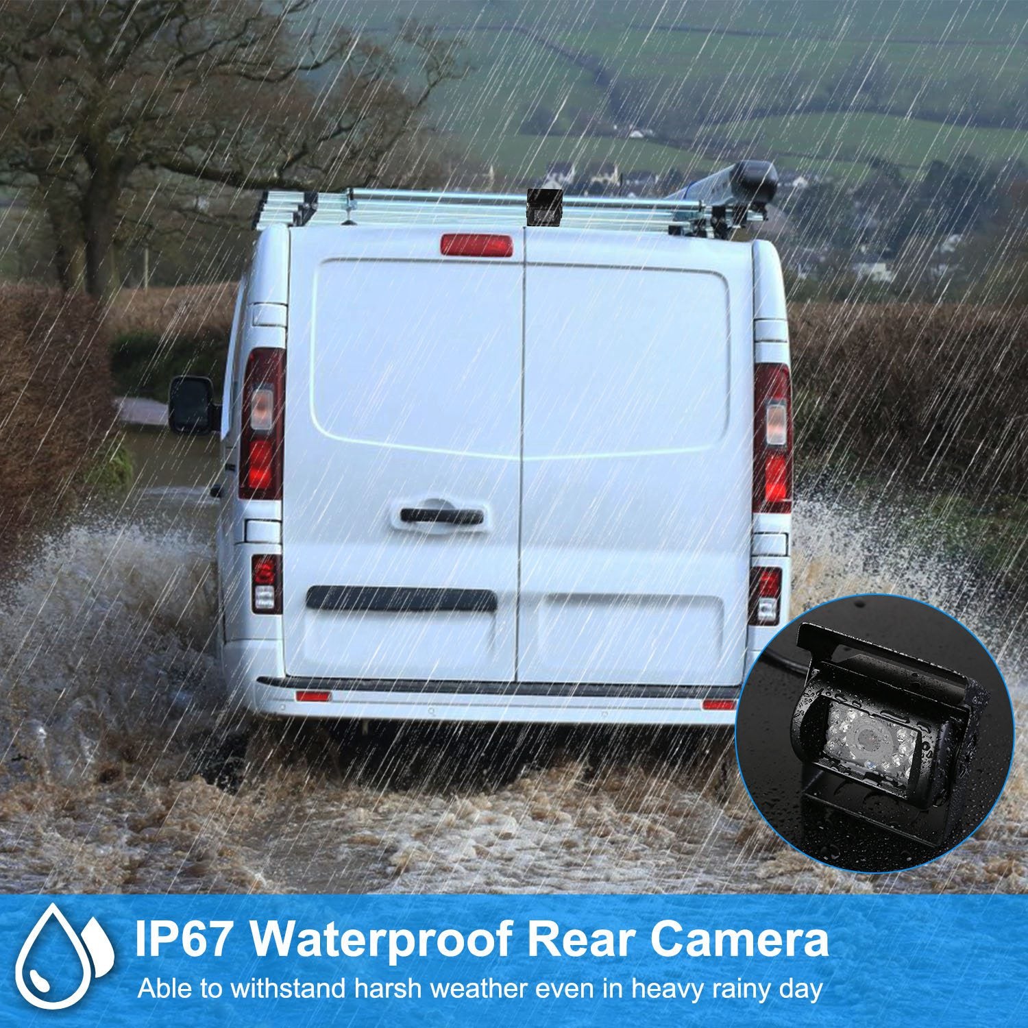 1Pc 7In Screen Backup Camera System Vehicle Rear View