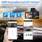 1Pc WiFi FHD 1080P Car Dash Cam 3 Channels