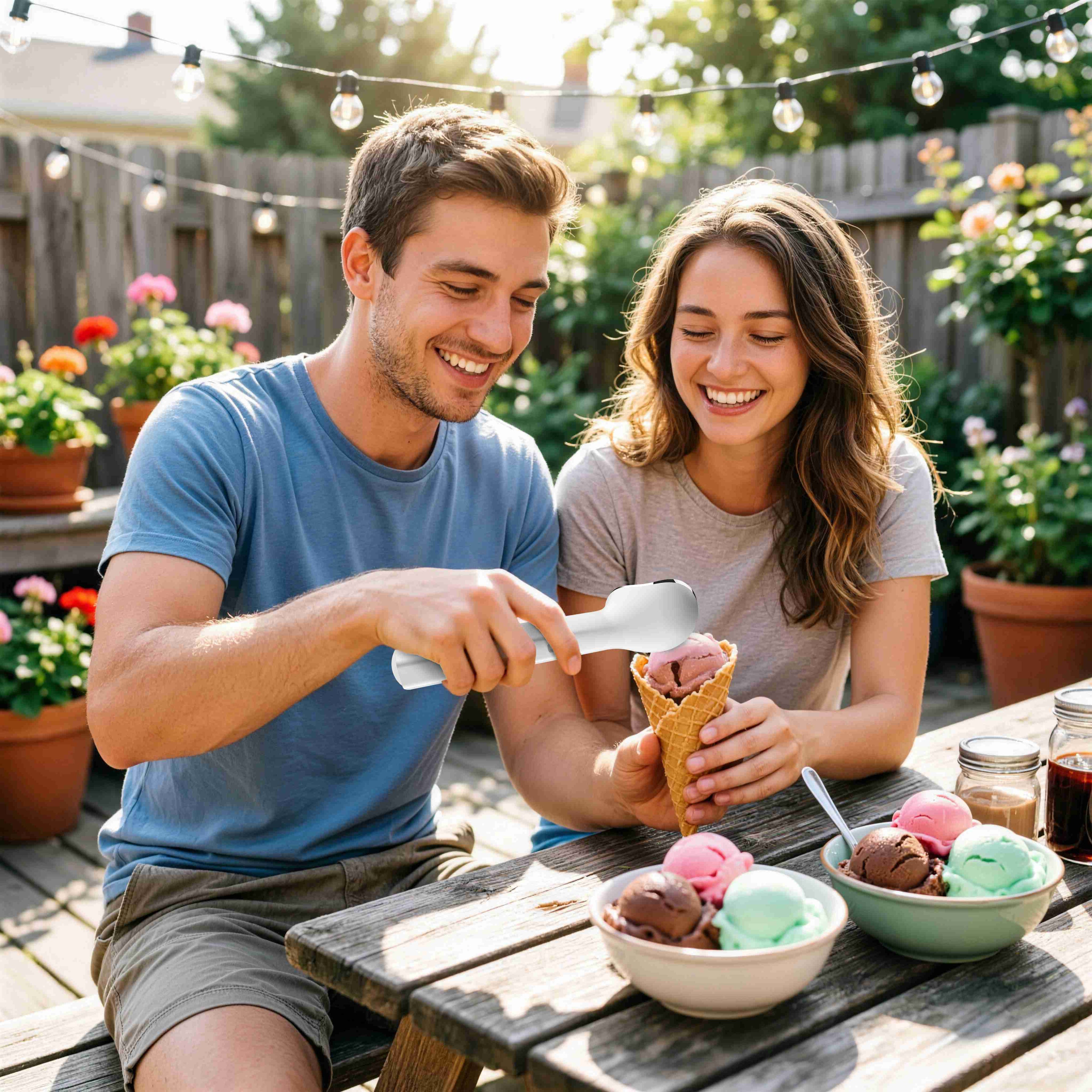 Electric Heated Ice Cream Scoop — Rechargeable, IP66 Waterproof, Heats in 45 Sec