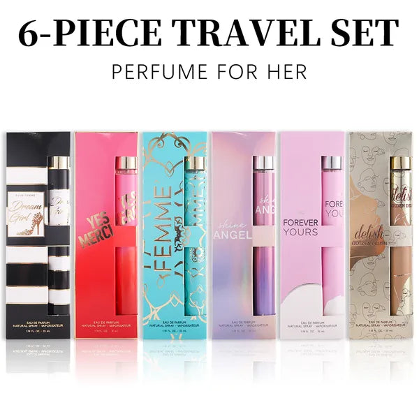 6pcs Women's Eau De Parfum Travel Set - Long-Lasting