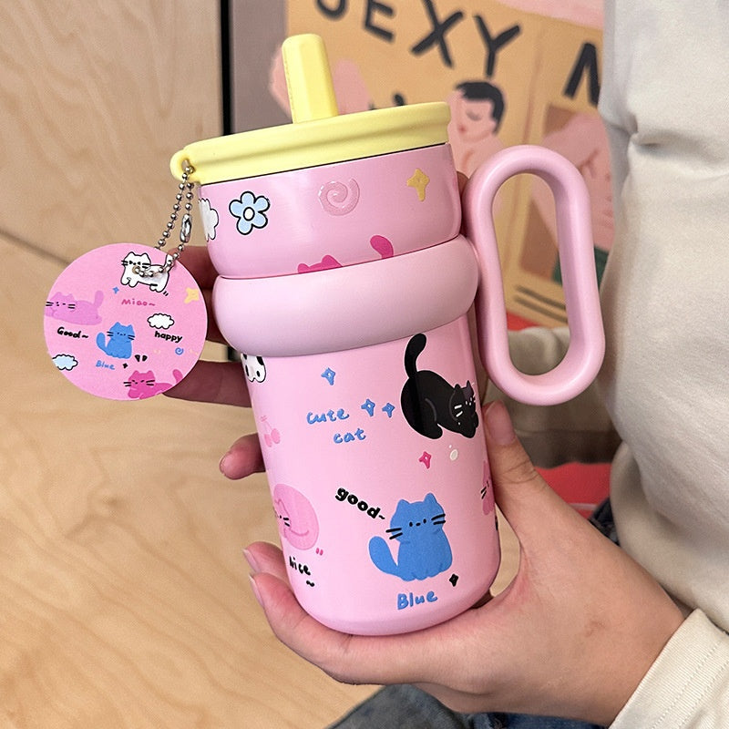 Ball-Shaped Boba Milk Tea Cup With A Handle For Girls