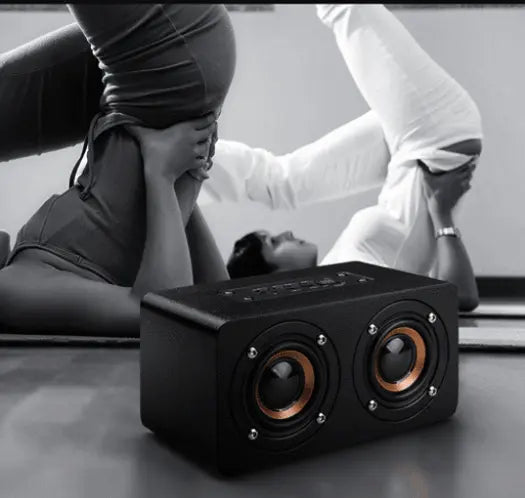 Harmony Haven Home Wooden Wireless Speaker in Black Graffiti Color - Soundmali